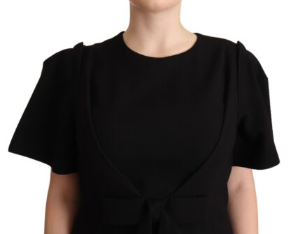 Dolce & Gabbana - Elegant Black Midi Dress with Bow Detail