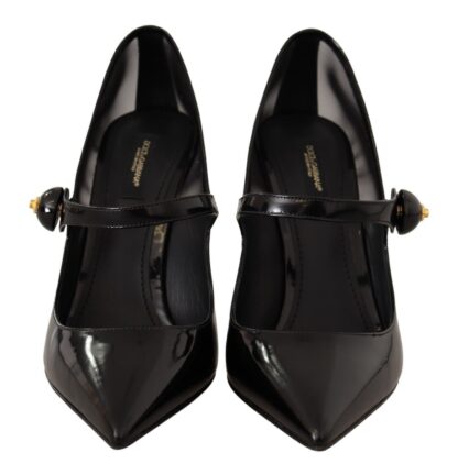 Dolce & Gabbana - Black Leather Heels Pumps Mary Jane Shoes