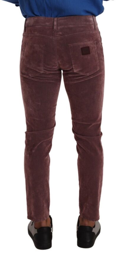 Dolce & Gabbana - Chic Pink Slim-Fit Cotton Velvet Jeans