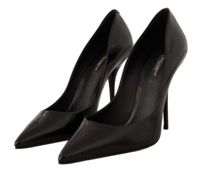 Dolce & Gabbana - Elegant Black Leather Stiletto Pumps