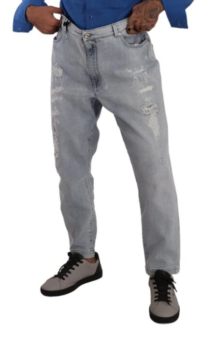 Dolce & Gabbana - Blue Cotton Tapered Denim Trouser GRACE Jeans