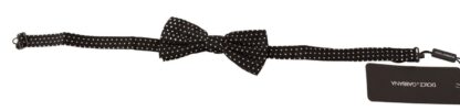 Dolce & Gabbana - Elegant Black Silk Dotted Bow Tie