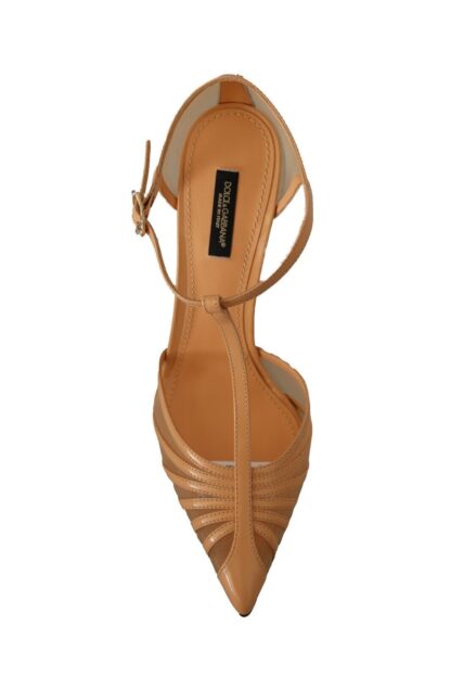 Dolce & Gabbana - Elegant Peach T-Strap Heels Pumps