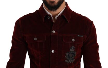 Dolce & Gabbana - Elegant Burgundy Biker Velvet Jacket