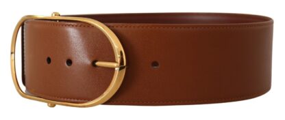 Dolce & Gabbana - Elegant Gold Buckle Leather Belt