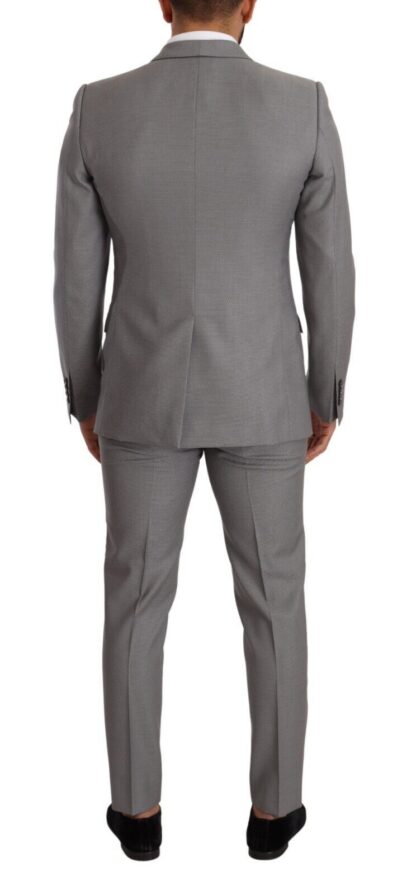 Dolce & Gabbana - Elegant Grey Slim Fit Wool Silk 3 Piece Suit