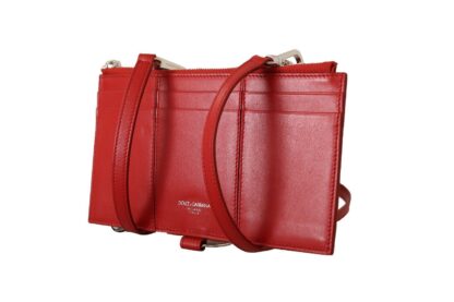 Dolce & Gabbana - Elegant Red Leather Sling Wallet