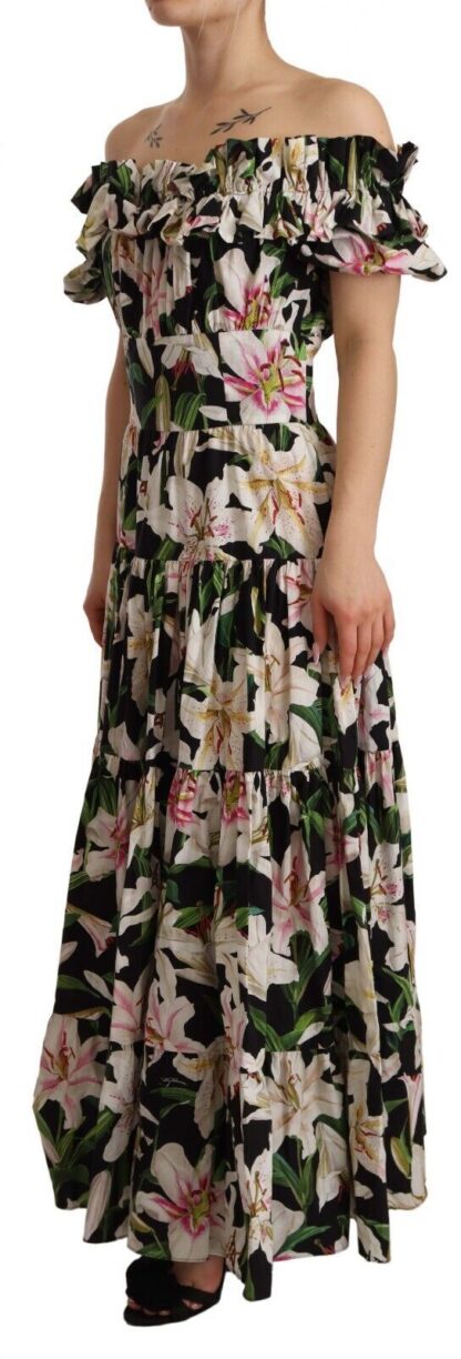 Dolce & Gabbana - Elegant Cap Sleeve Lily Print Dress