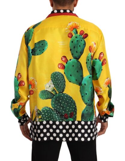 Dolce & Gabbana - Multicolor Silk Oversize Cactus Print Shirt