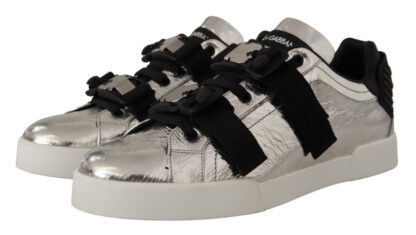 Dolce & Gabbana - Elegant Black Silver Low Top Sneakers