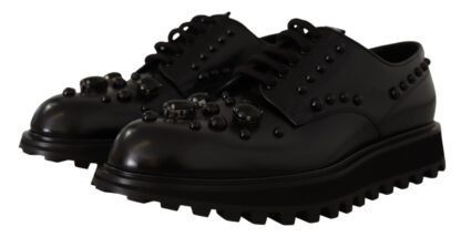 Dolce & Gabbana - Elegant Black Crystal-Embellished Derby Shoes