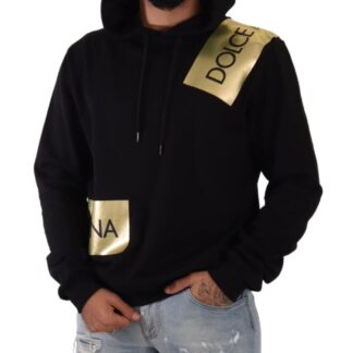 Pharmacy Industry - Chic Black Cotton Hoodie with Signature Design