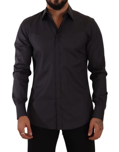 Dolce & Gabbana - Elegant Slim Fit Blue Martini Dress Shirt