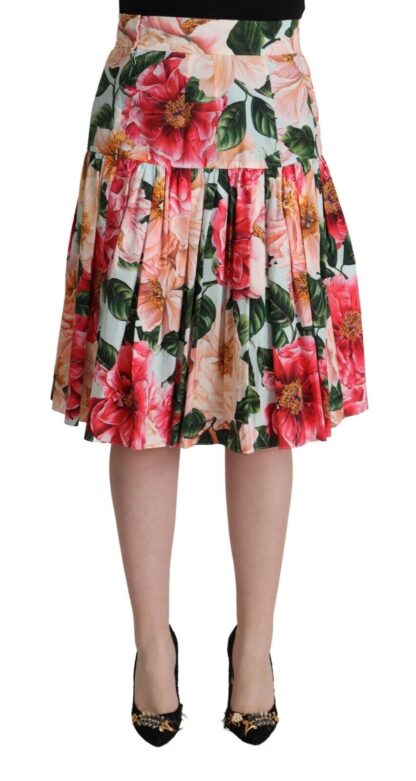 Dolce & Gabbana - Elegant Pleated Floral A-Line Skirt