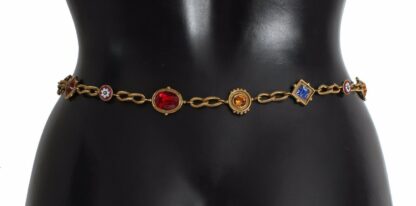 Dolce & Gabbana - Red Suede Bordeaux Crystal Waist Belt