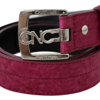 Costume National - Chic White Leather Logo Belt