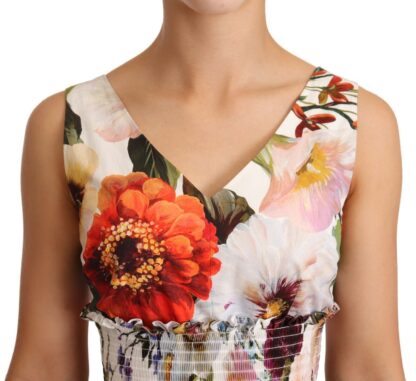 Dolce & Gabbana - Elegant White Floral A-Line Dress