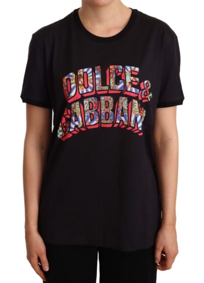 Dolce & Gabbana - Elegant Black Cotton Logo Tee