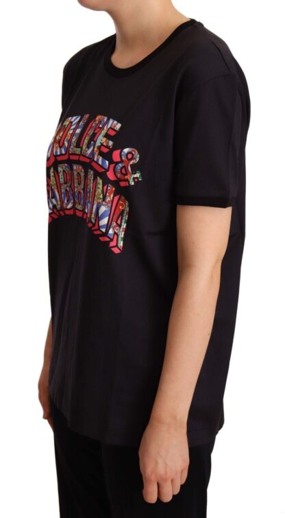 Dolce & Gabbana - Elegant Black Cotton Logo Tee