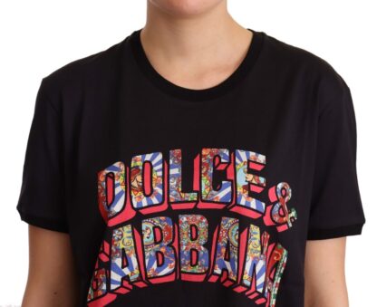 Dolce & Gabbana - Elegant Black Cotton Logo Tee