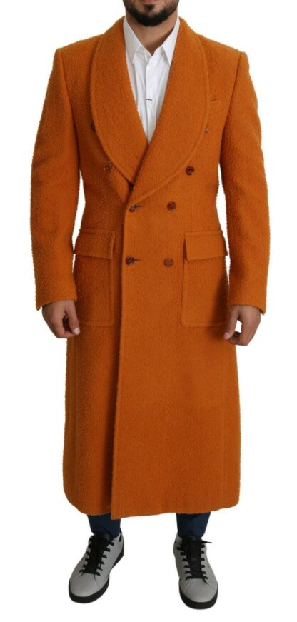 Dolce & Gabbana - Elegant Orange Wool Trench Coat