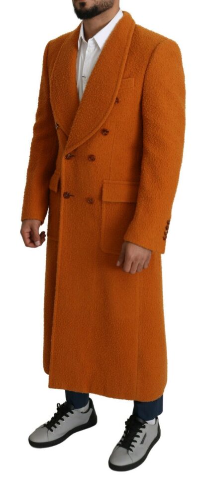 Dolce & Gabbana - Elegant Orange Wool Trench Coat