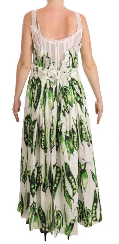 Dolce & Gabbana - Elegant Pea Pod Print Maxi Dress