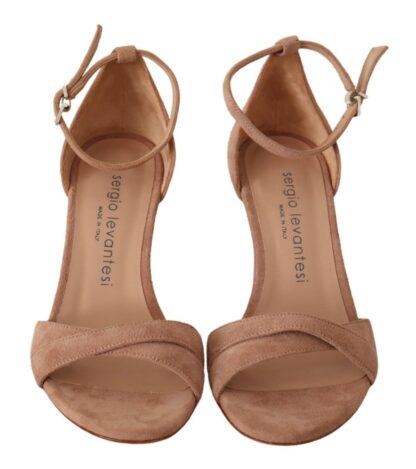 SERGIO LEVANTESI - Beige Suede Ankle Strap Heels Pumps