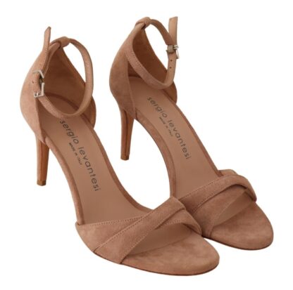 SERGIO LEVANTESI - Beige Suede Ankle Strap Heels Pumps