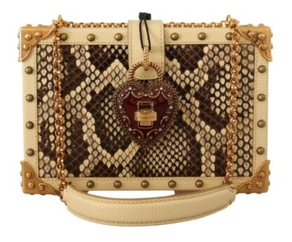 Dolce & Gabbana - Chic Yellow Box Clutch with Heart Twist