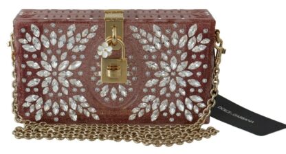 Dolce & Gabbana - Elegant Crystal-Studded Pink Box Bag