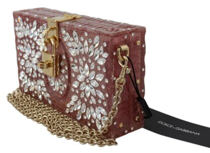 Dolce & Gabbana - Elegant Crystal-Studded Pink Box Bag