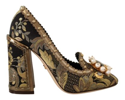 Dolce & Gabbana - Opulent Gold Jacquard Brocade Pumps