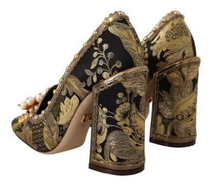 Dolce & Gabbana - Opulent Gold Jacquard Brocade Pumps