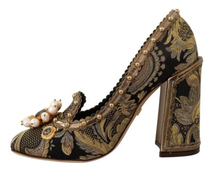 Dolce & Gabbana - Opulent Gold Jacquard Brocade Pumps