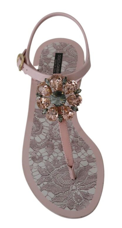 Dolce & Gabbana - Elegant Pink Crystal Embellished Sandals