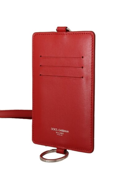 Dolce & Gabbana - Red Leather Cardholder with Neck Strap