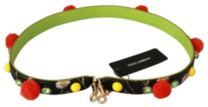 Dolce & Gabbana - Embellished Multicolor Leather Shoulder Strap