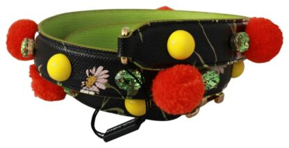 Dolce & Gabbana - Embellished Multicolor Leather Shoulder Strap