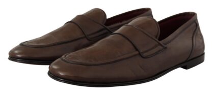 Dolce & Gabbana - Elegant Brown Leather Loafers for Men