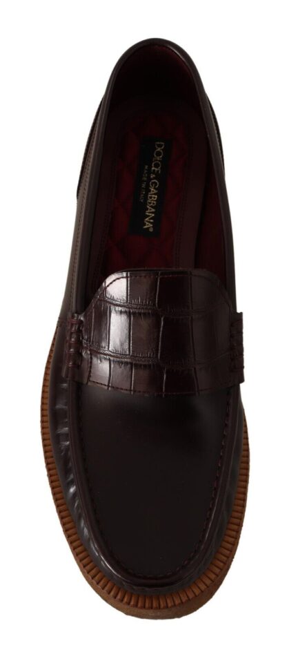 Dolce & Gabbana - Elegant Bordeaux Leather Loafers