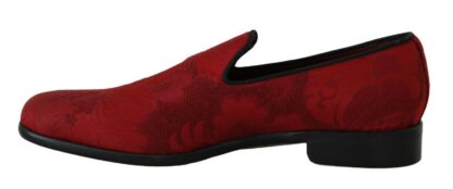 Dolce & Gabbana - Elegant Red Silk-Blend Loafers