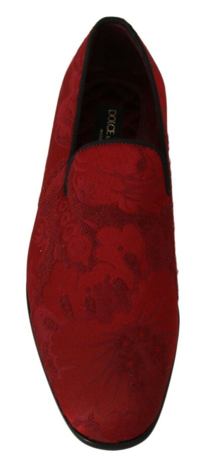 Dolce & Gabbana - Elegant Red Silk-Blend Loafers