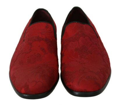 Dolce & Gabbana - Elegant Red Silk-Blend Loafers