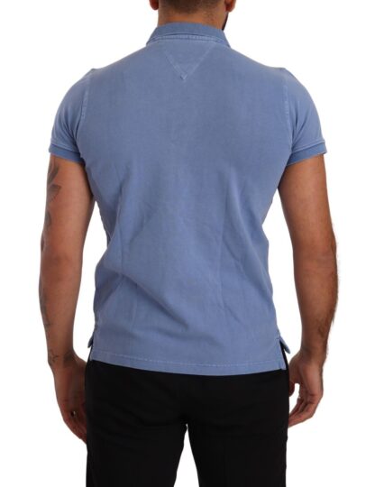 FRADI - Sleek Blue Cotton Collared Tee