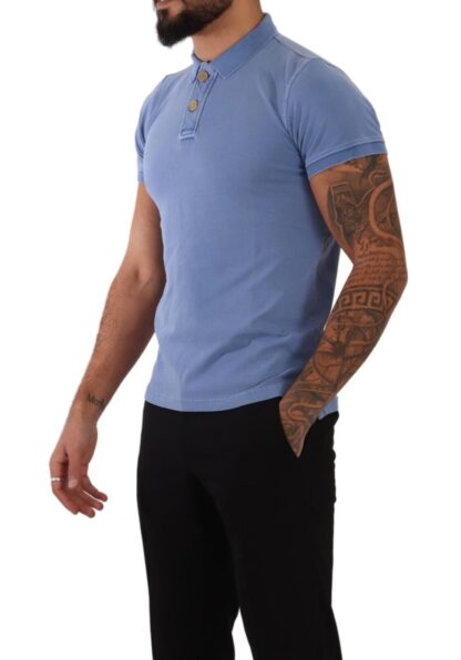 FRADI - Sleek Blue Cotton Collared Tee