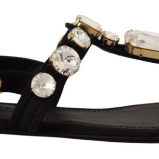 Dolce & Gabbana - Elegant Black Crystal-Embellished Slides