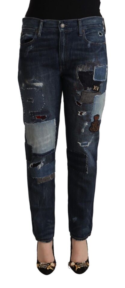 Ralph Lauren - Chic Patchwork Mid Waist Denim Jeans