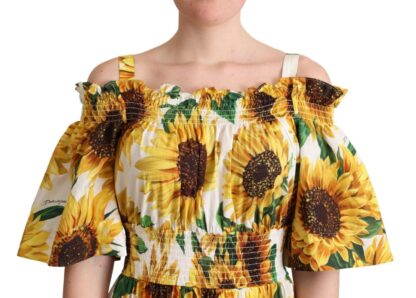 Dolce & Gabbana - Sunflower Elegance Open Shoulder Dress