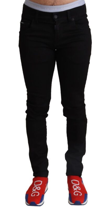 Dolce & Gabbana - Black Cotton Stretch Running Denim Skinny Jeans